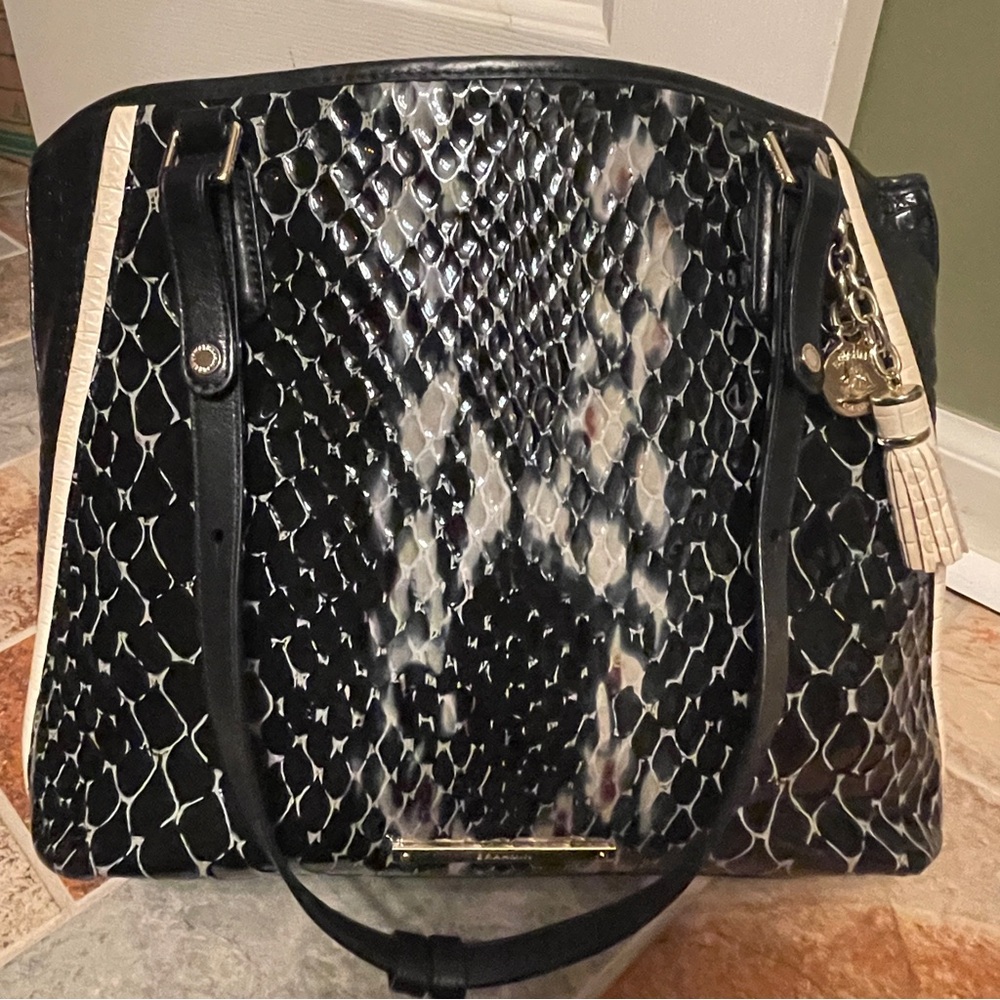 Rare Find!! Brahmin Medium Asher Python Print Tot… - image 3